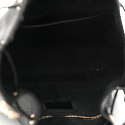 Valentino Garavani Grained Calfskin Rockstud Bucket Bag Black 5 of 9