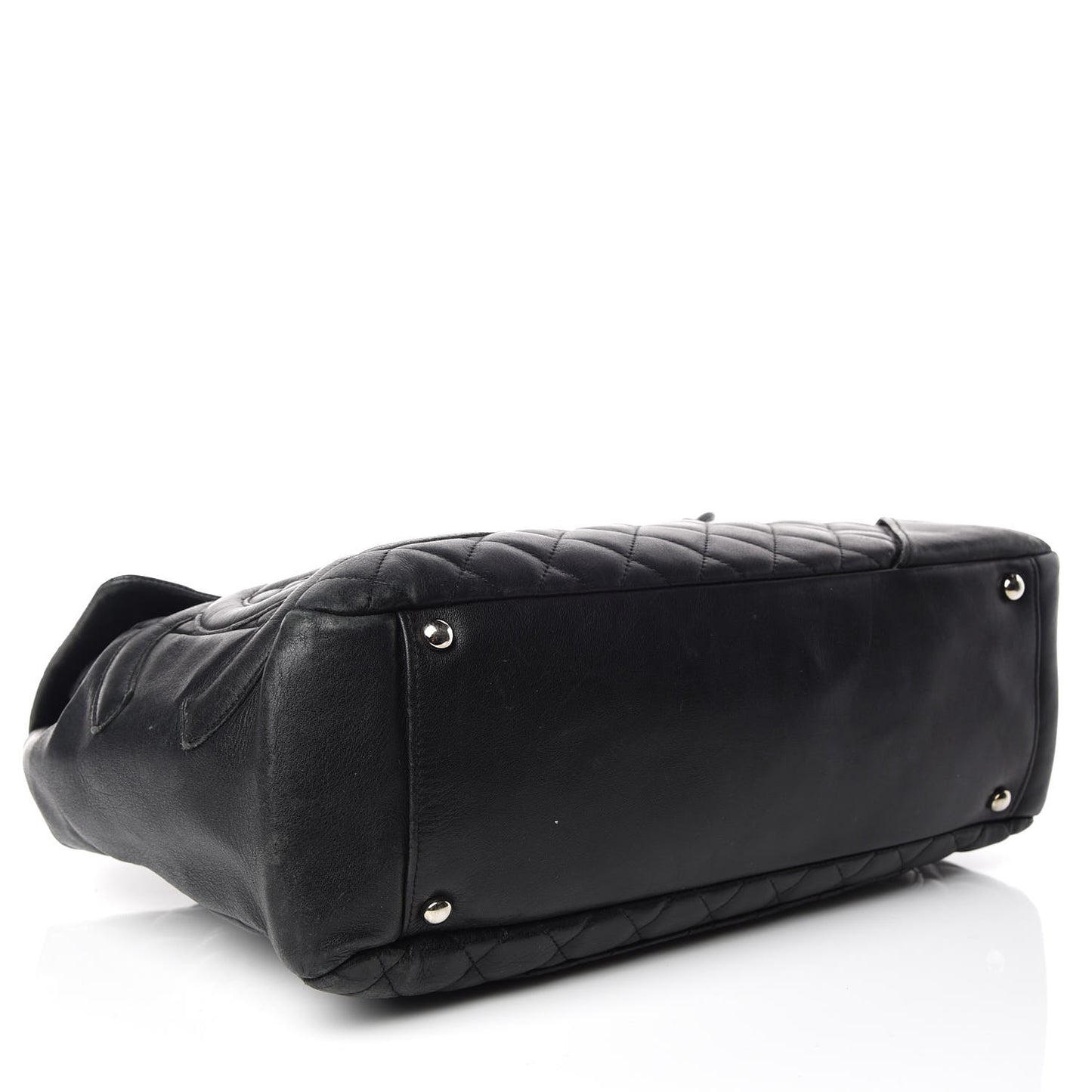 Calfskin Quilted Large Cambon Flap Black