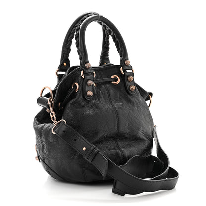 Balenciaga Agneau Giant 12 Rose Gold Hardware Mini Pompon Black 4 of 11