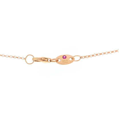 Roberto Coin 18K Rose Gold Diamond Blue Titanium Small Venetian Princess Flower Pendant Necklace 4 of 5