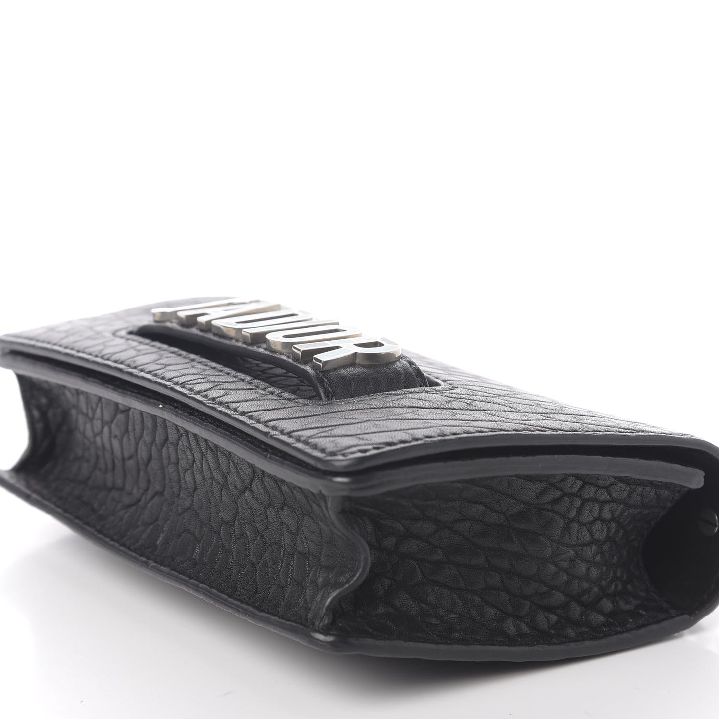 Canyon Grained Lambskin J'Adior Chain Flap Bag Black