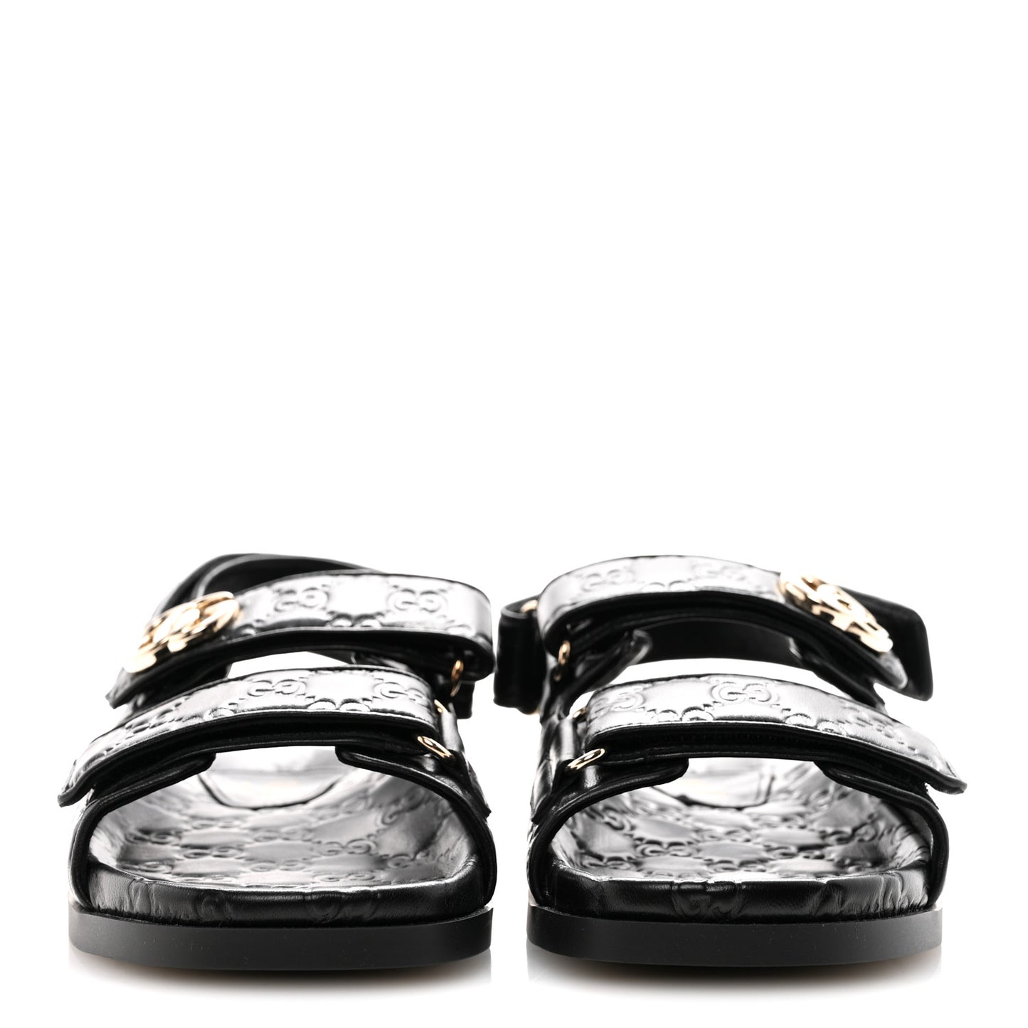 Guccissima GG Embossed Womens Sandals 38 Black