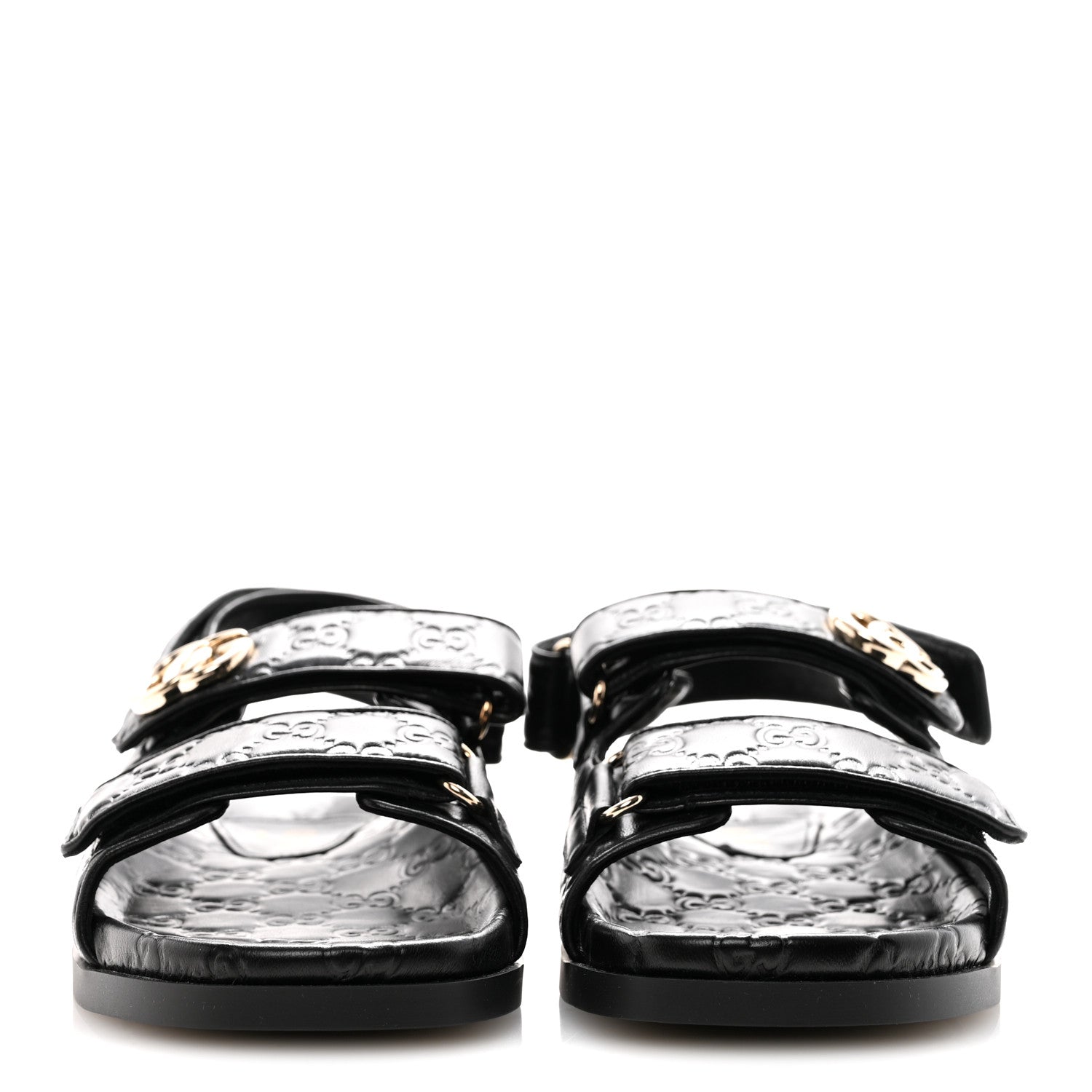 Gucci Guccissima GG Embossed Womens Sandals 38 Black 3 of 10