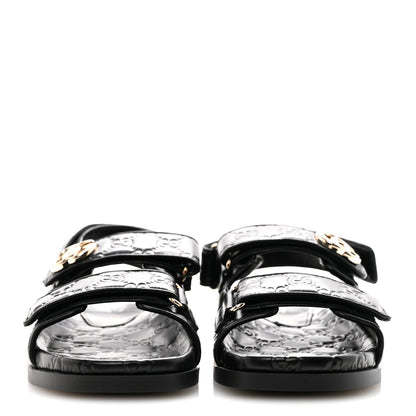 Gucci Guccissima GG Embossed Womens Sandals 38 Black 3 of 10