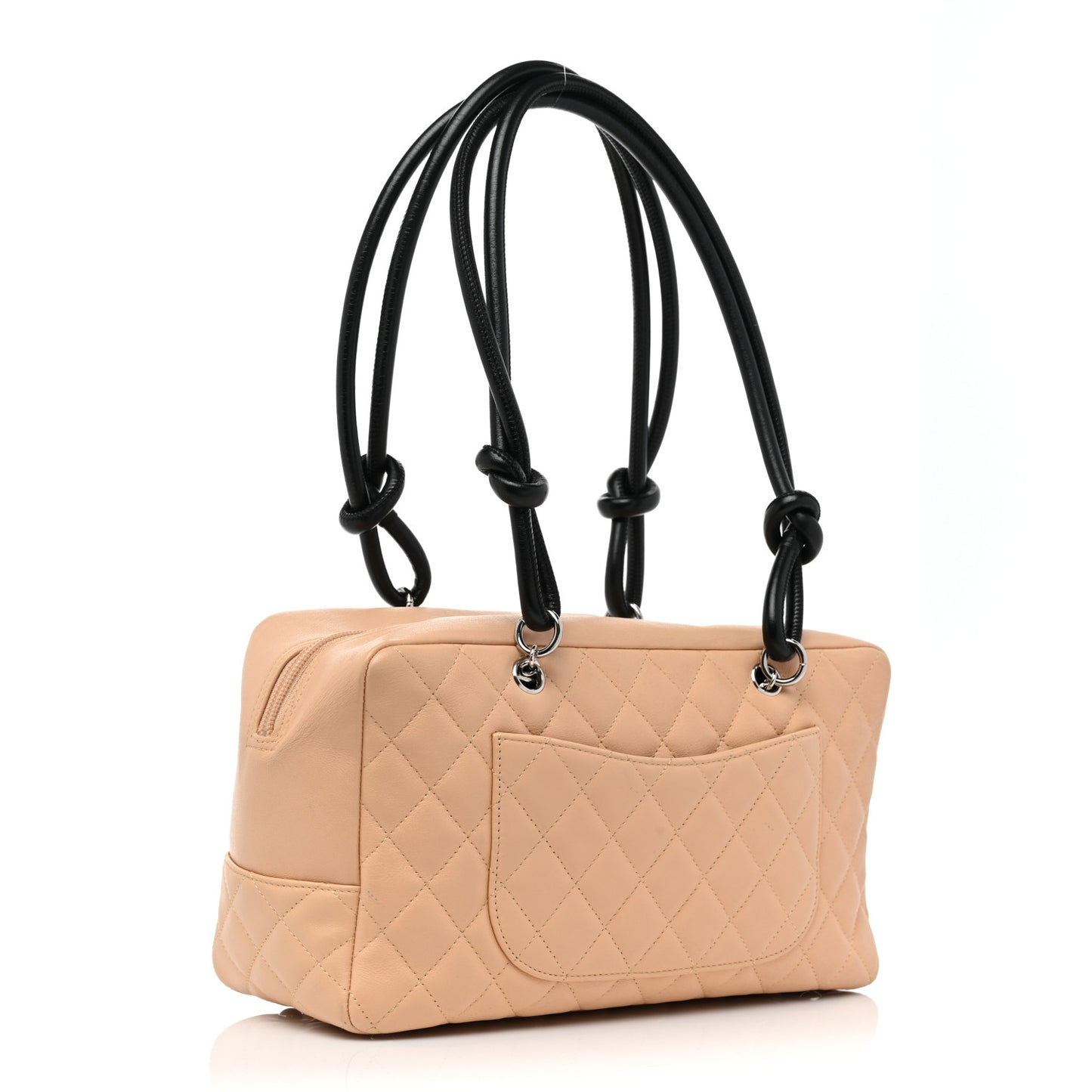 Calfskin Quilted Large Cambon Bowler Beige Black