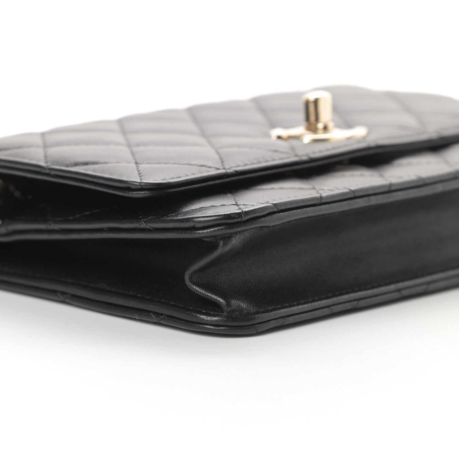 Chanel Lambskin Quilted Trendy CC Wallet On Chain WOC Black 10 of 12