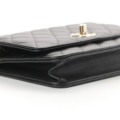 Chanel Lambskin Quilted Trendy CC Wallet On Chain WOC Black 10 of 12