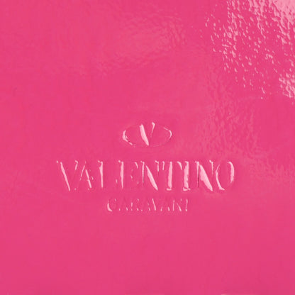 Valentino Garavani Patent Bi Color Rockstud Top Handle Crossbody Bag Pop Fuxia Black 8 of 8