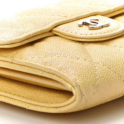 Chanel Iridescent Caviar Quilted Flap Card Holder Yellow 10 of 12
