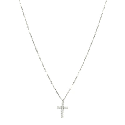 Cartier 18K White Gold Diamond Symbols Cross Pendant Necklace 1 of 4