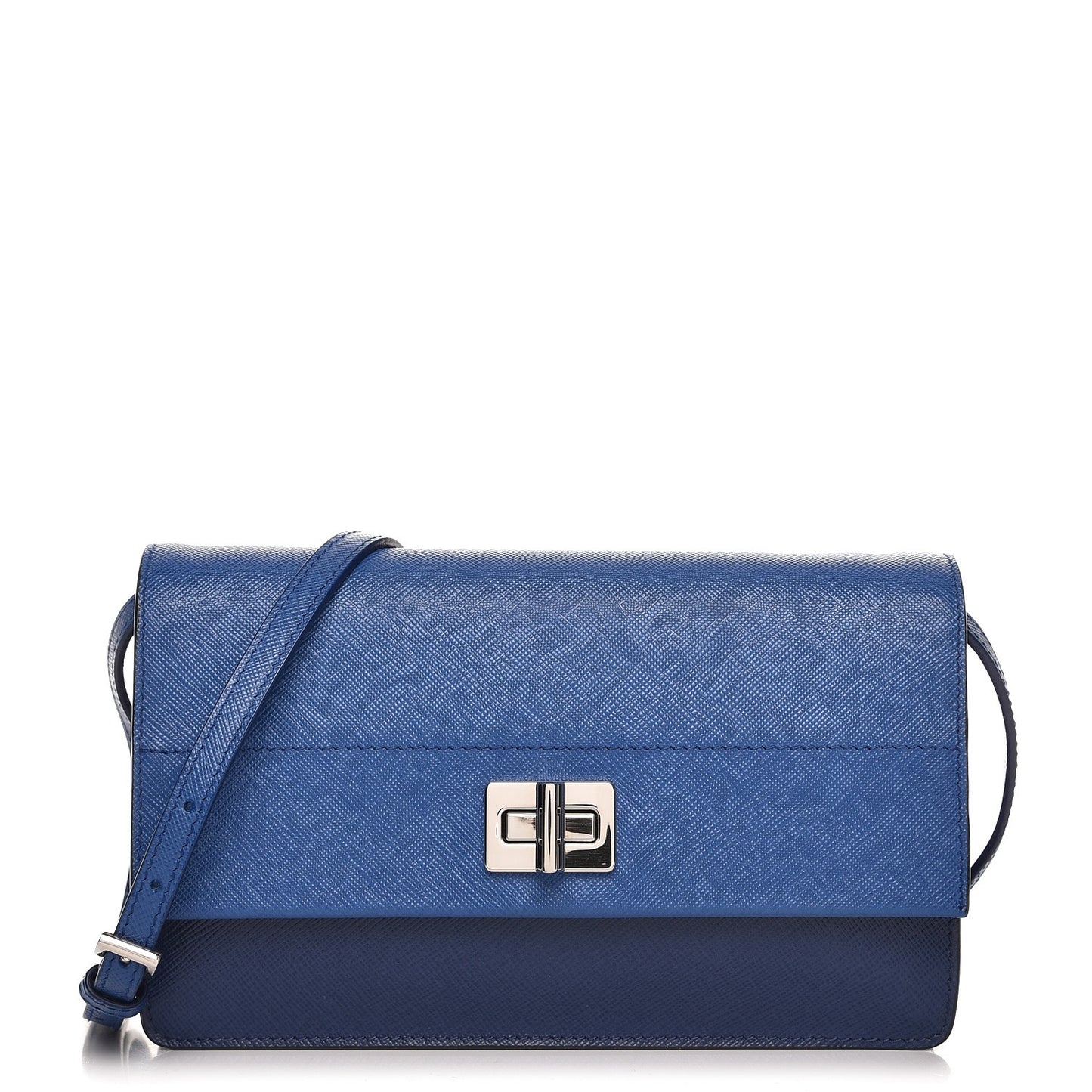 Saffiano Lux Flap Crossbody Bleuette Azzurro