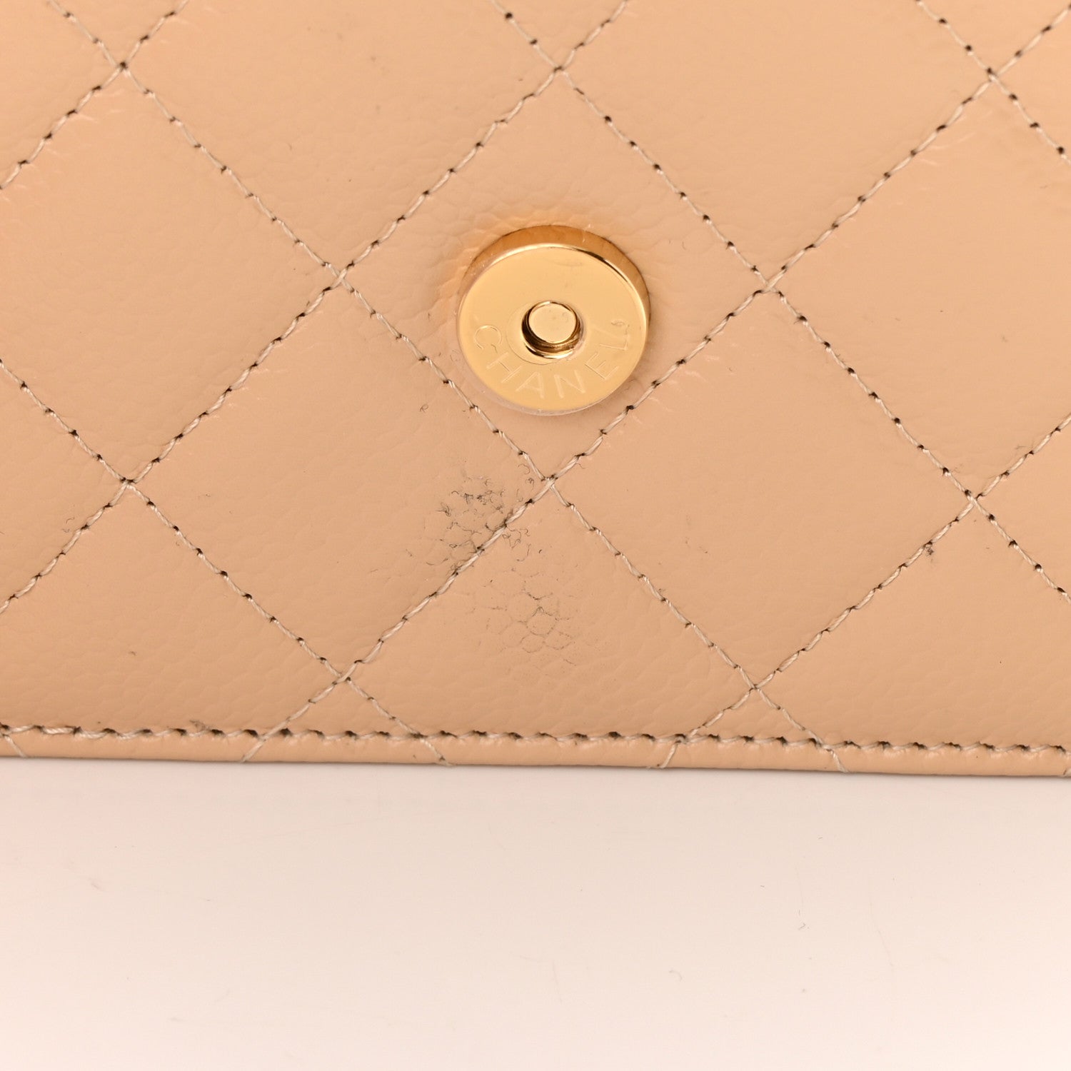 Chanel Caviar Quilted Wallet On Chain WOC Beige 13 of 16
