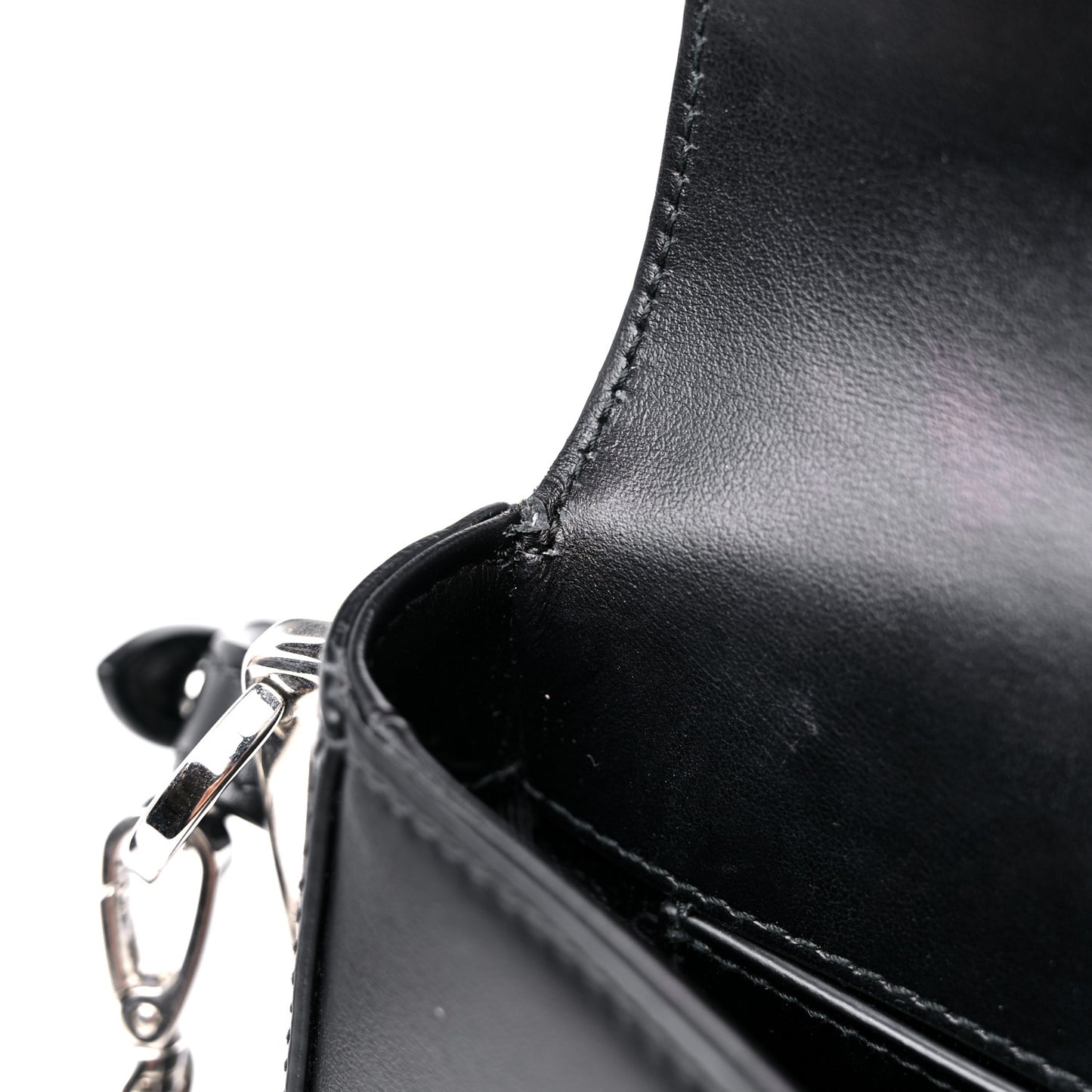 Nylon Calfskin Identity Shoulder Bag Black