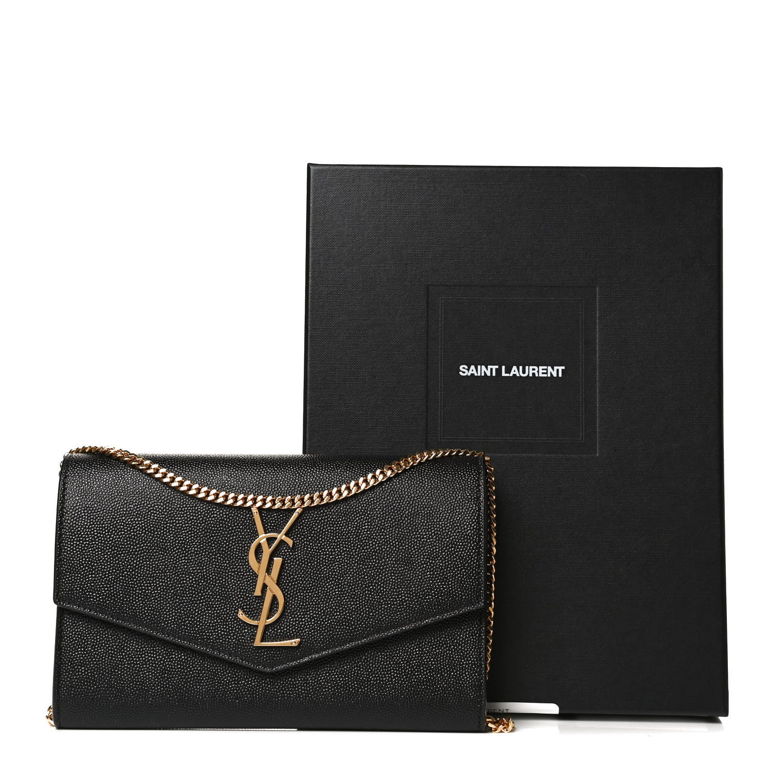 Saint Laurent Grain De Poudre Uptown Chain Wallet Black 12 of 12