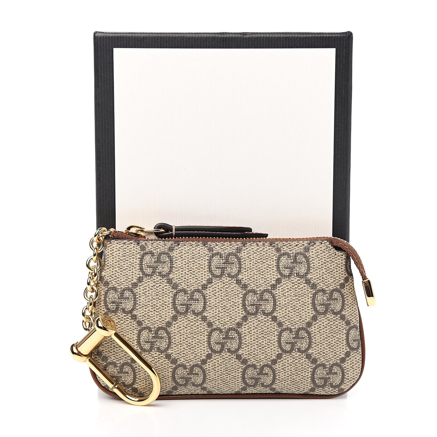 GG Supreme Monogram Key Case Brown