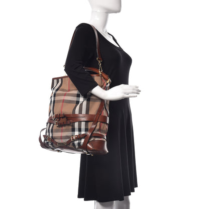 Burberry House Check Bridle Calfskin Medium Gosford Hobo Dark Tan 2 of 14