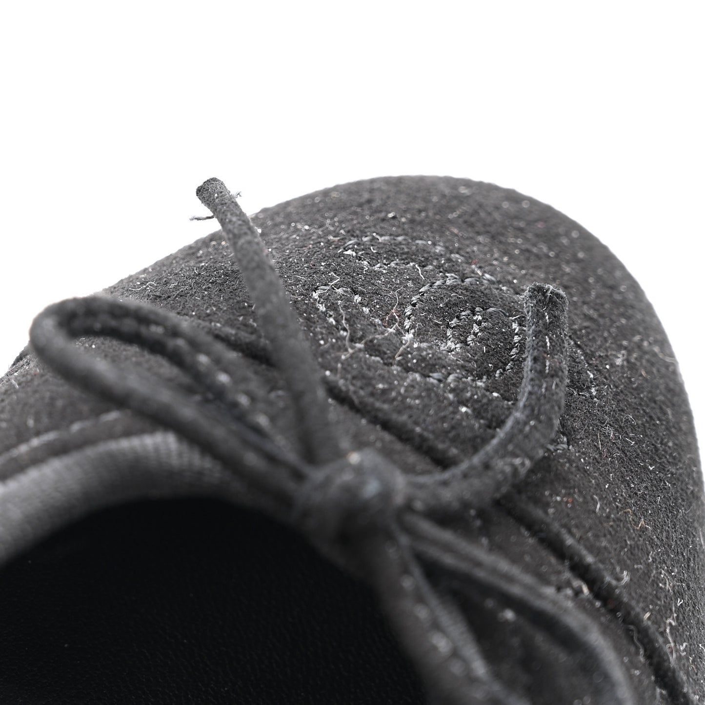 Suede Quilted Cap Toe CC Ballerina Flats 39.5 Black