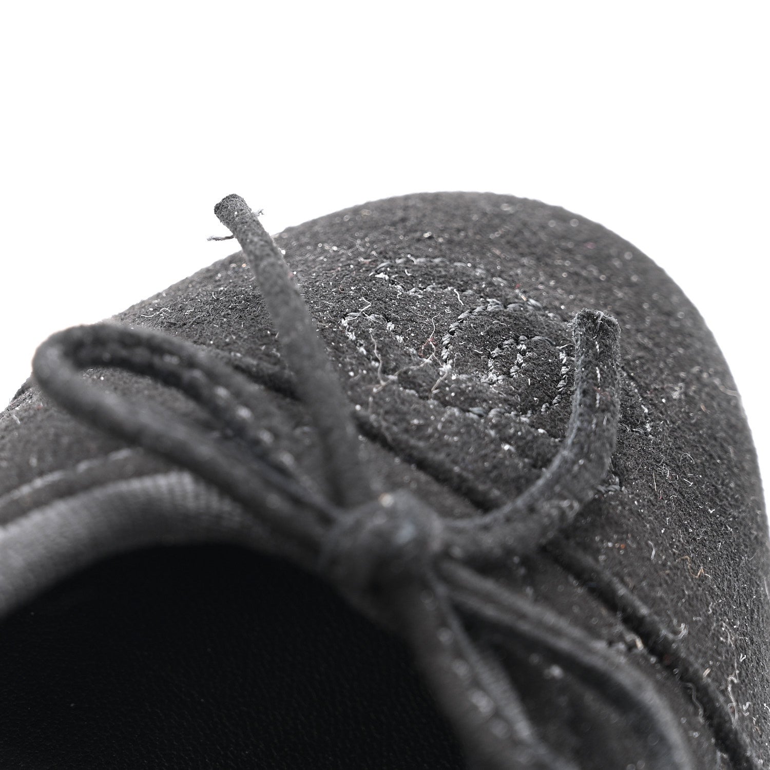 Chanel Suede Quilted Cap Toe CC Ballerina Flats 39.5 Black 10 of 11