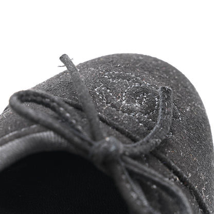 Chanel Suede Quilted Cap Toe CC Ballerina Flats 39.5 Black 10 of 11