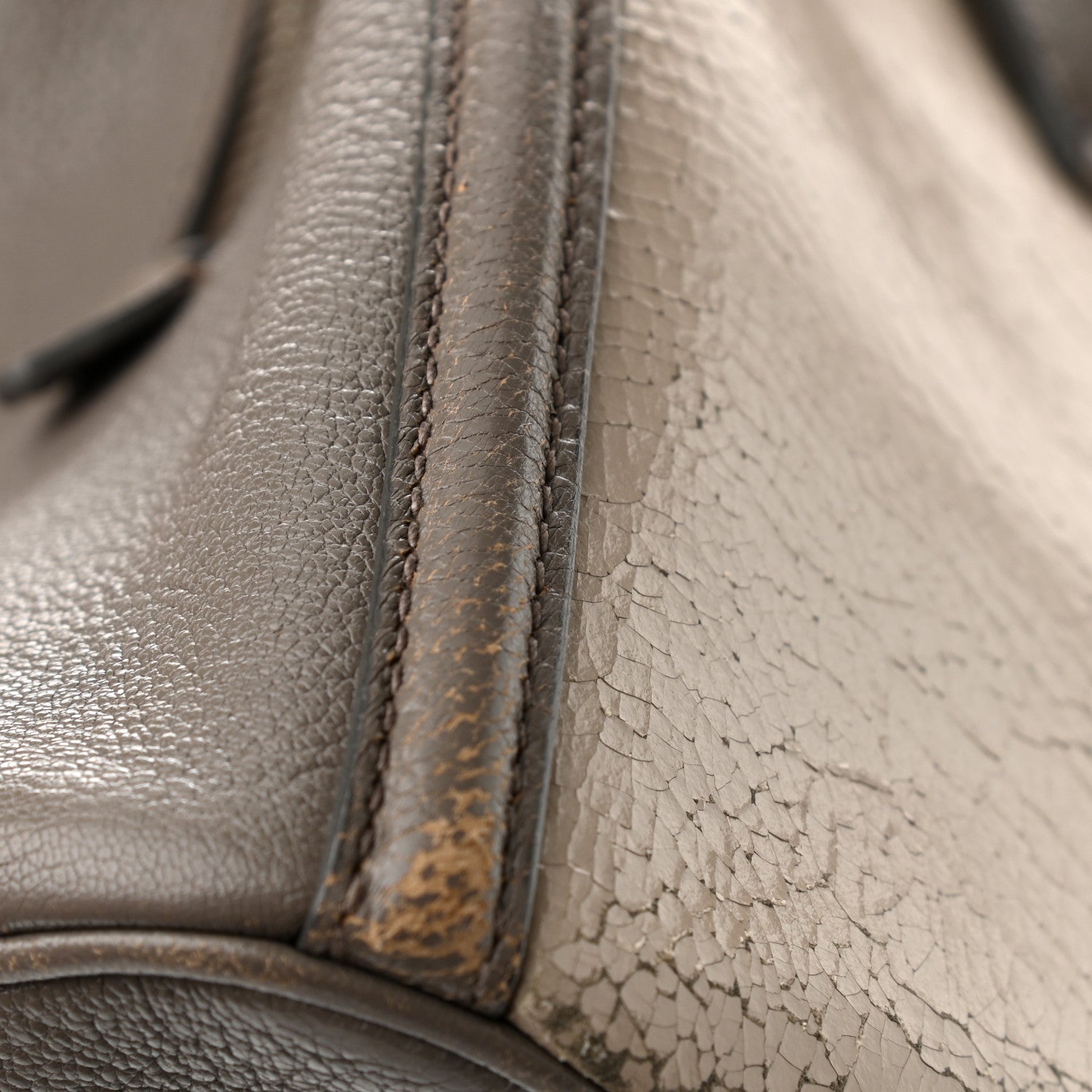 Miu Miu Crackled Goatskin Top Handle Tote Pomice Argilla 15 of 15