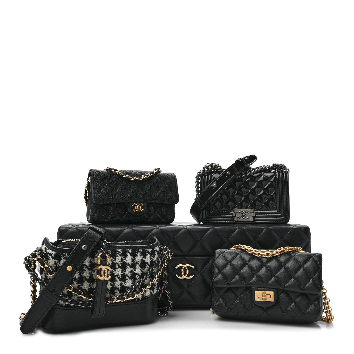 Chanel Lambskin Calfskin Tweed Success Story Set of 4 Minis Bags Black 1 of 47