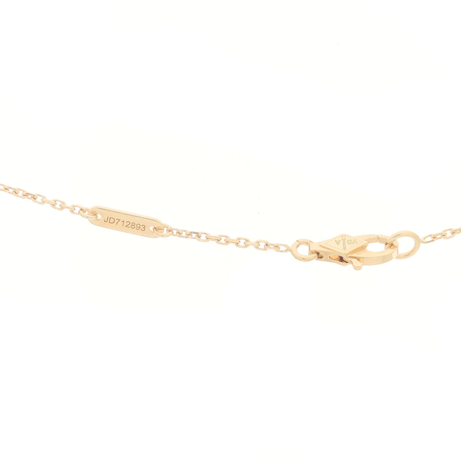 Van Cleef & Arpels 18K Yellow Gold Guilloché Vintage Alhambra Pendant Necklace 5 of 5