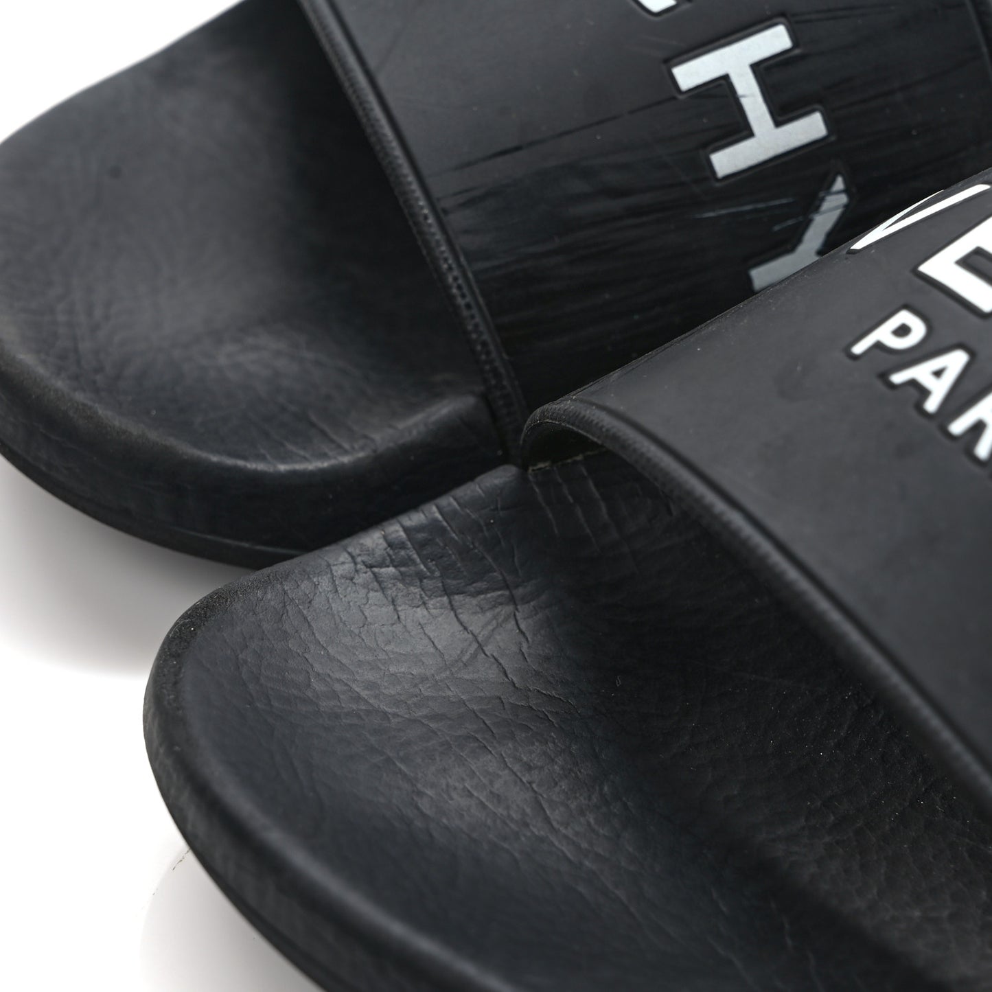 Rubber Logo Pool Slide Sandals 37 Black