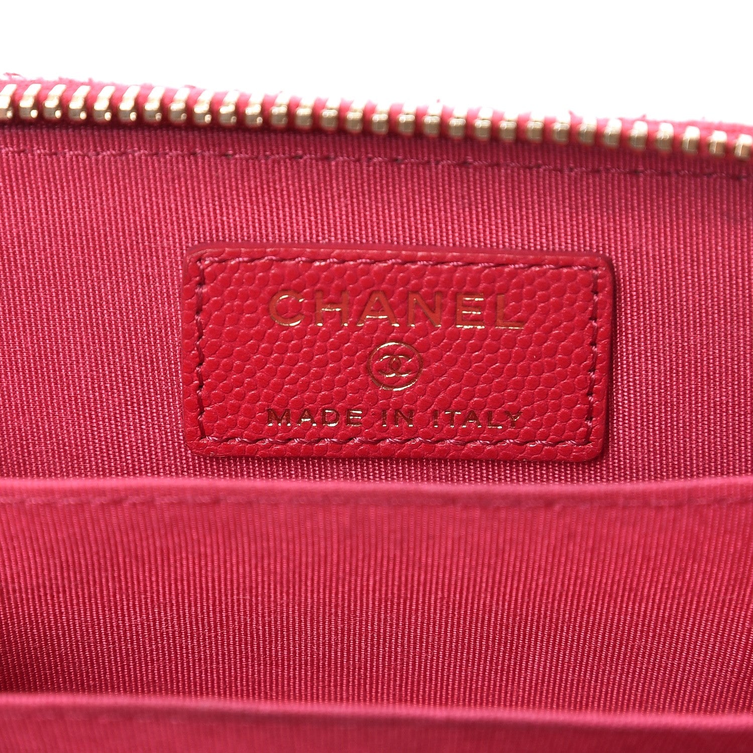 Chanel Caviar Camellia Embossed Zip Coin Purse Dark Pink 6 of 8