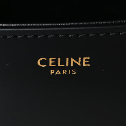 Celine Shiny Calfskin Triomphe Chain Shoulder Bag Black 5 of 8