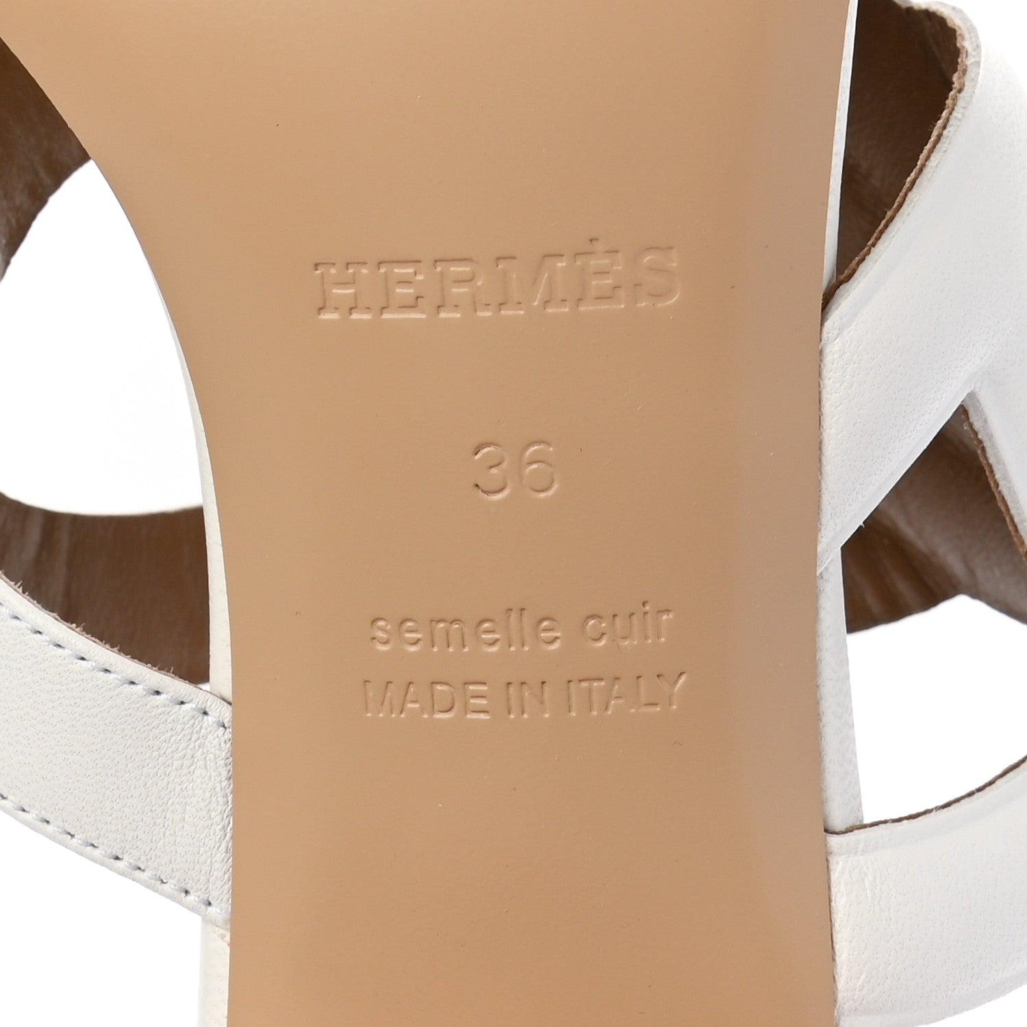 Hermes Nappa Bikini Sandals 36 White 6 of 7
