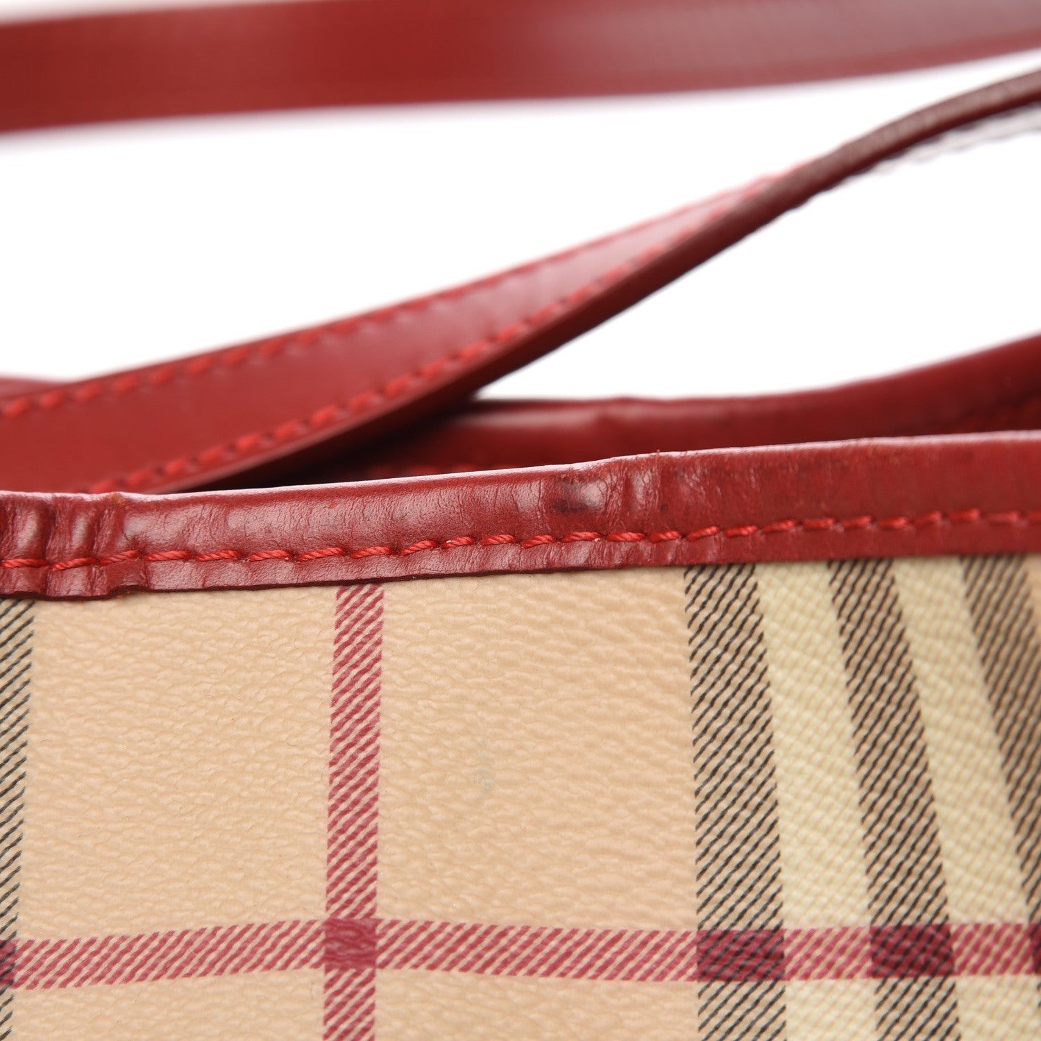 Burberry Haymarket Check Small Canterbury Tote Coral Red 10 of 10