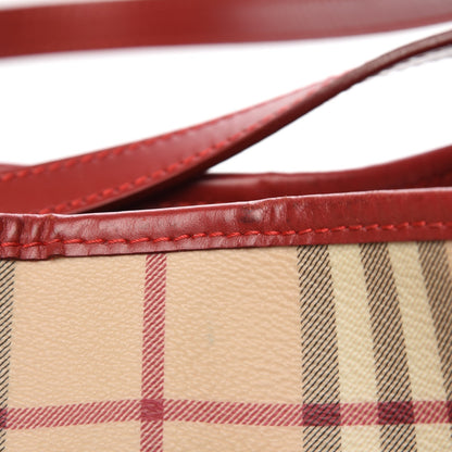 Burberry Haymarket Check Small Canterbury Tote Coral Red 10 of 10