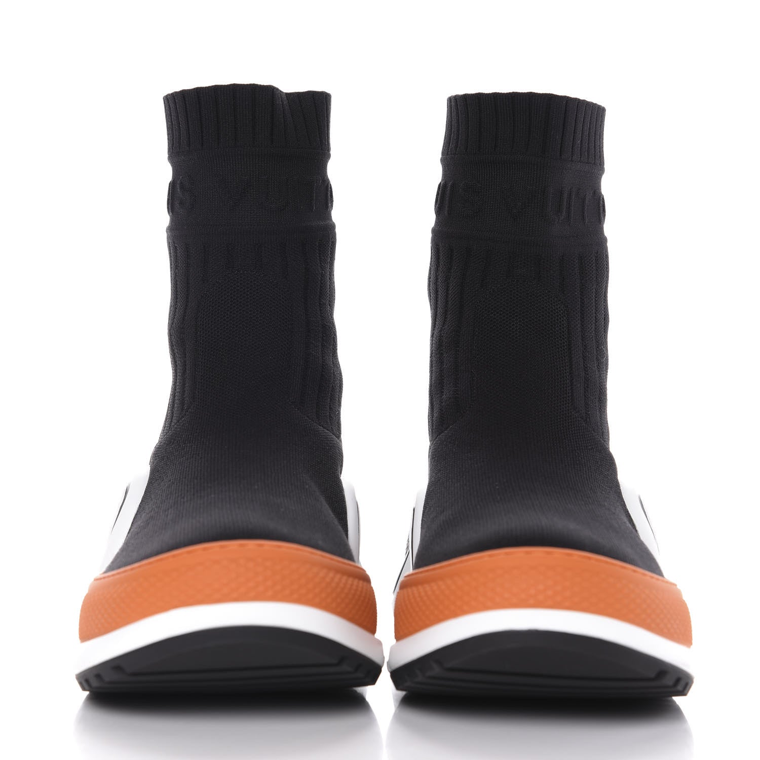 Louis Vuitton Stretch Textile Monogram LV Archlight Sneaker Boots 41 Black Orange 2 of 9