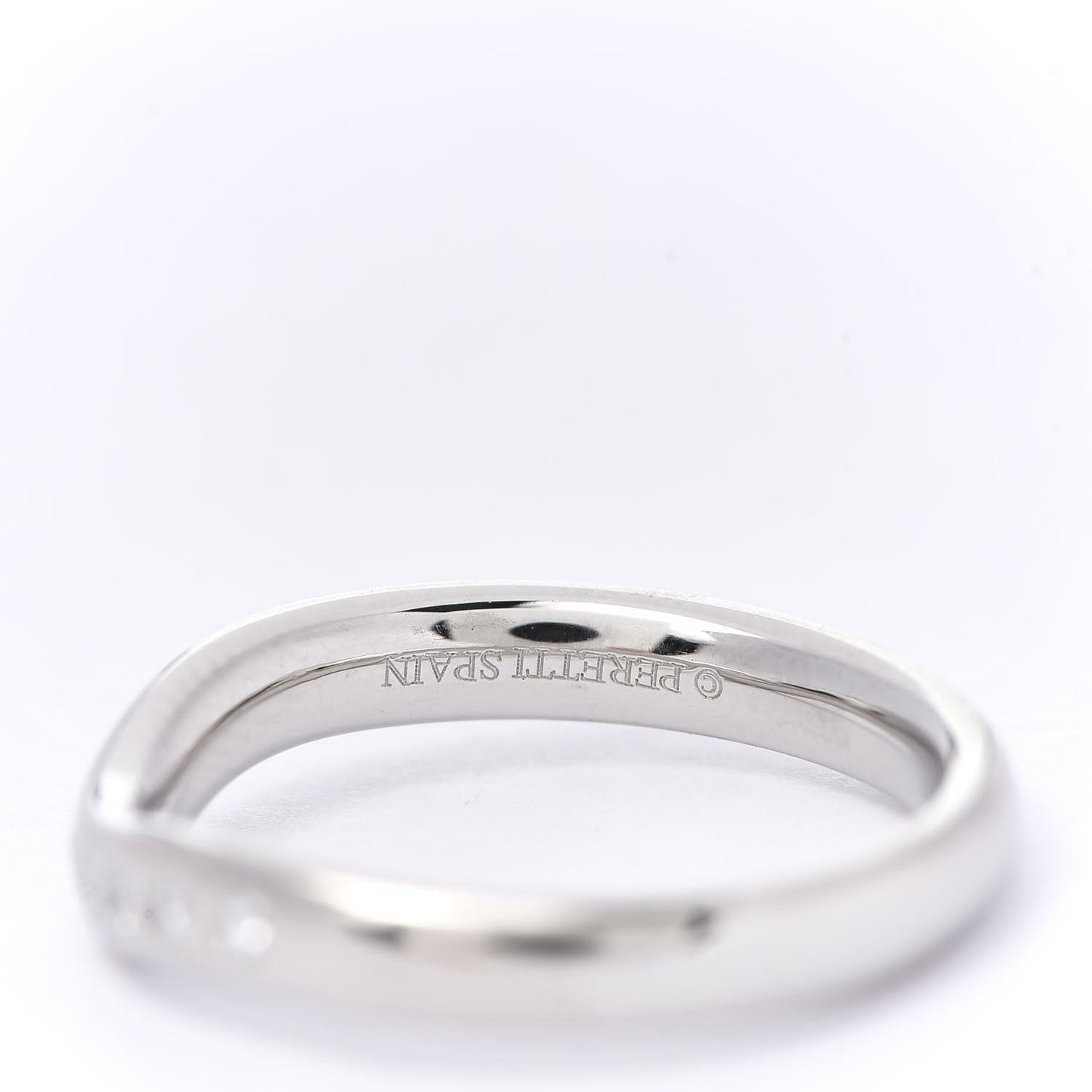 Platinum Diamond 3mm Elsa Peretti Curved Wedding Band Ring 48 4.5