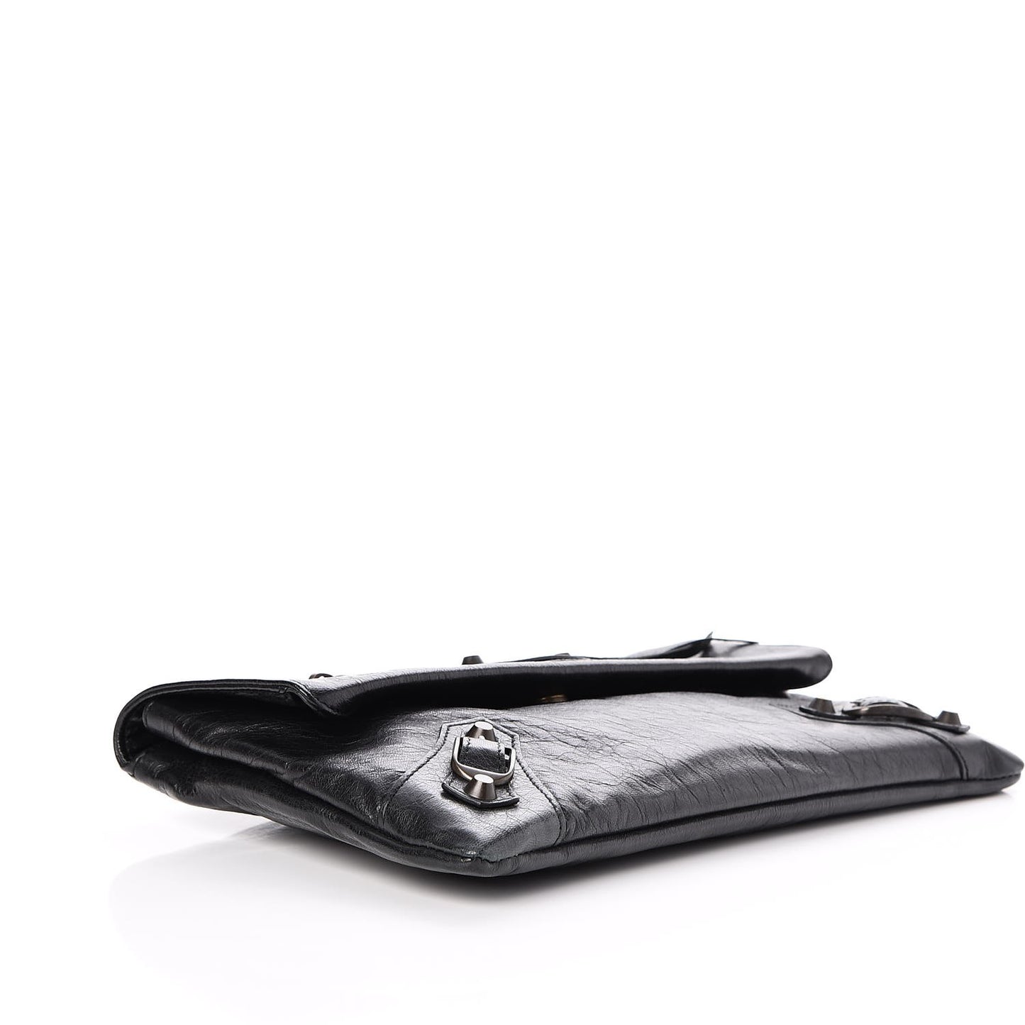 Agneau Classic Hardware Envelope Clutch Black