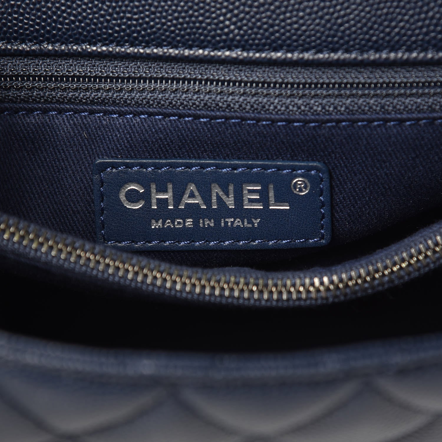 Chanel Caviar Quilted Small Coco Handle Flap Navy 7 of 9