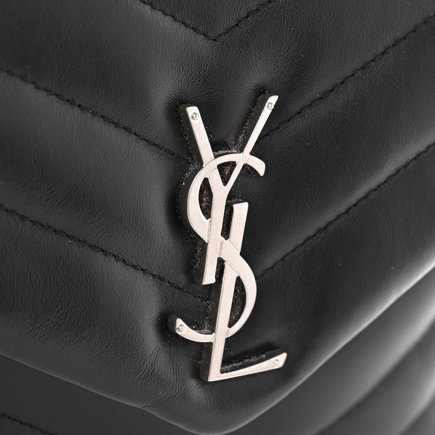 Calfskin Y Quilted Monogram Small Loulou Chain Satchel Black