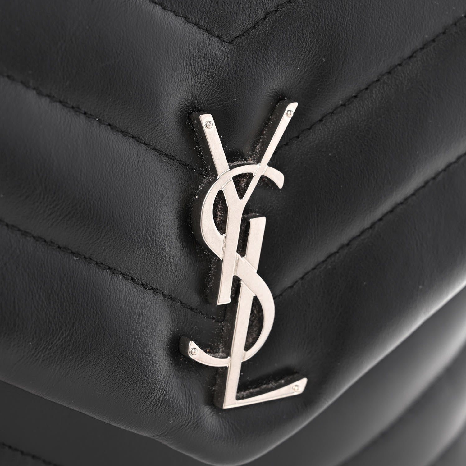 Saint Laurent Calfskin Y Quilted Monogram Small Loulou Chain Satchel Black 11 of 11