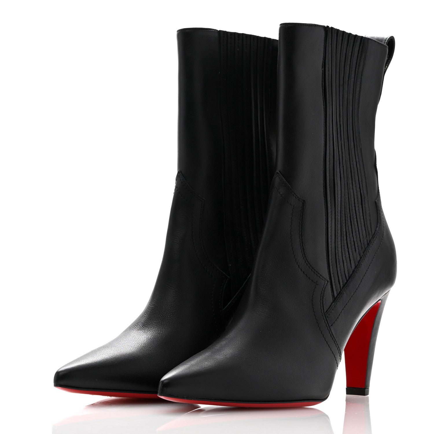 Christian Louboutin Calfskin Santigag 85 Ankle Boots 40 Black 3 of 9