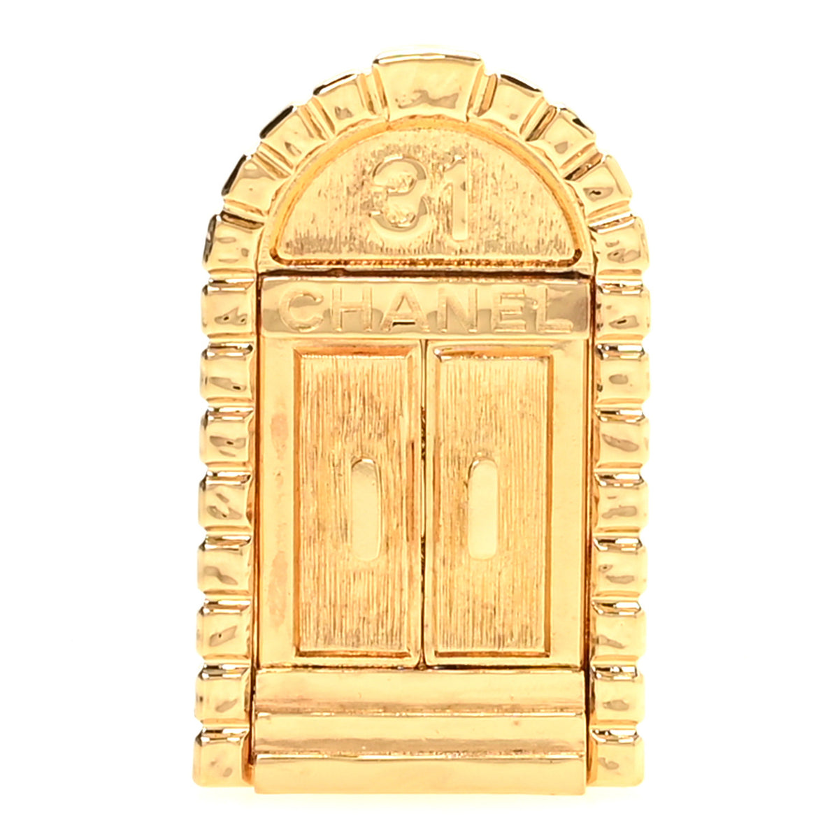 Chanel Metal 31 Rue Cambon Door Brooch Gold 1 of 4