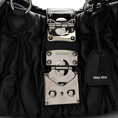 Miu Miu Nappa Matelasse Top Handle Satchel Black 7 of 9