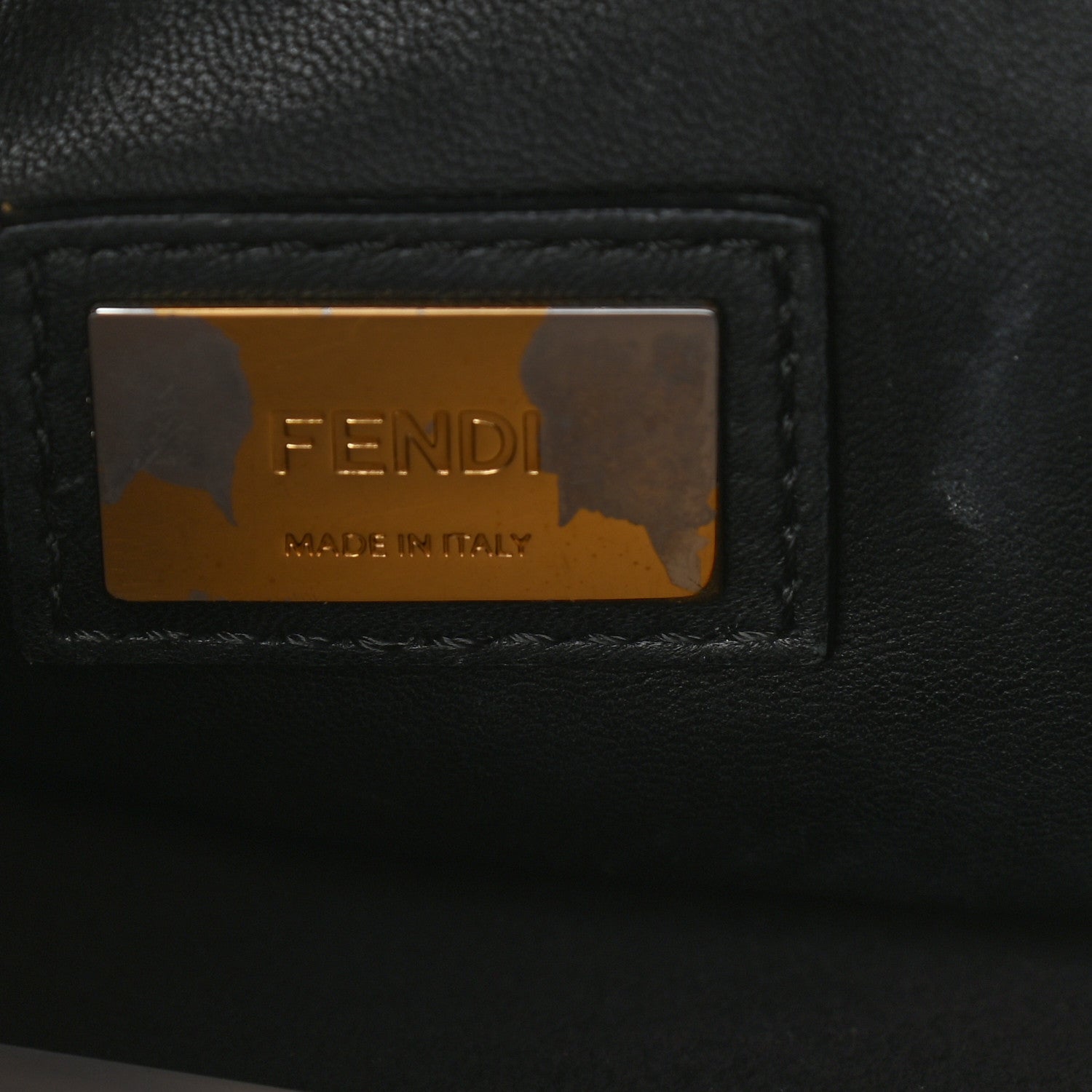 Fendi Vitello Seta Shiny Nappa Medium Peekaboo Iconic Satchel Black 7 of 17