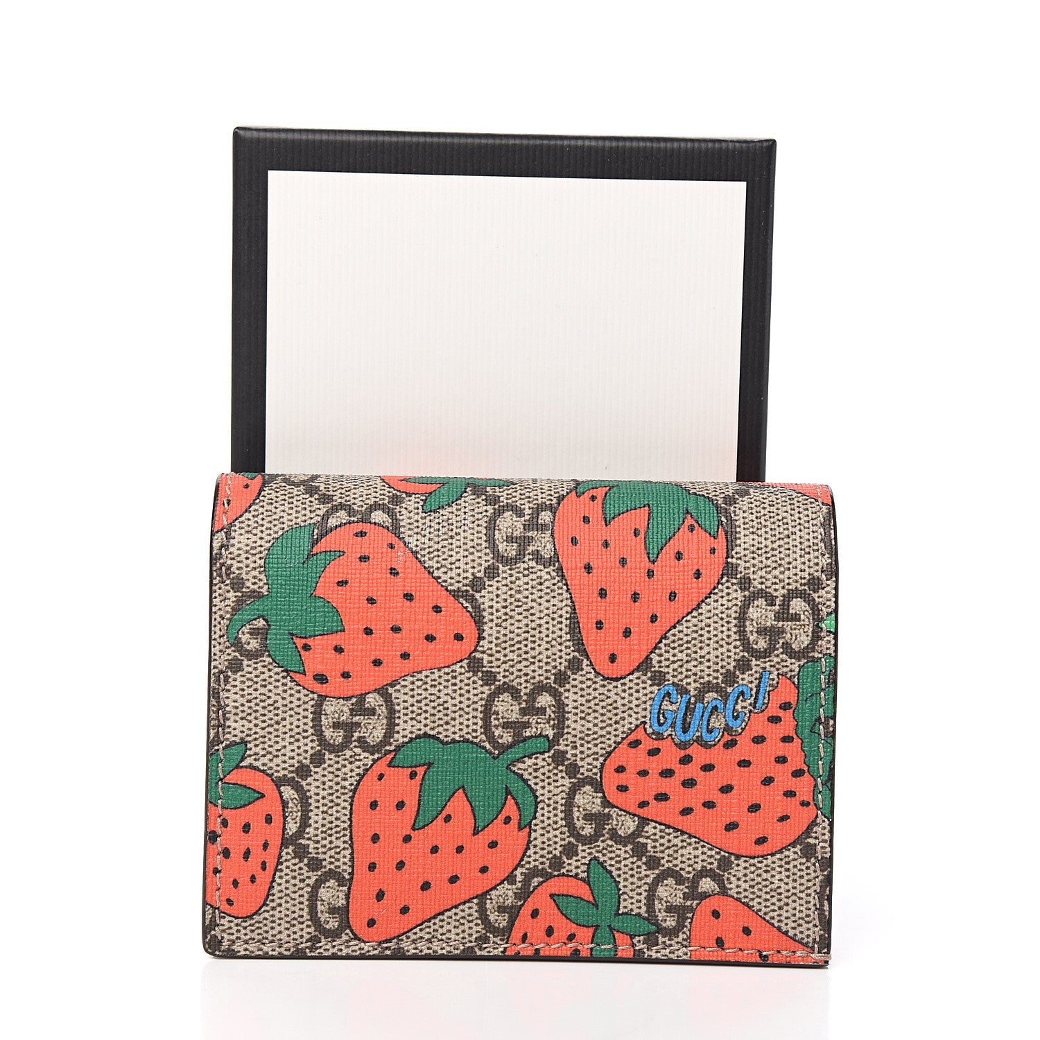 Gucci GG Supreme Monogram Strawberry Card Case 6 of 6