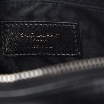 Saint Laurent Calfskin Crocodile Embossed Monogram Lou Camera Bag Black 6 of 10