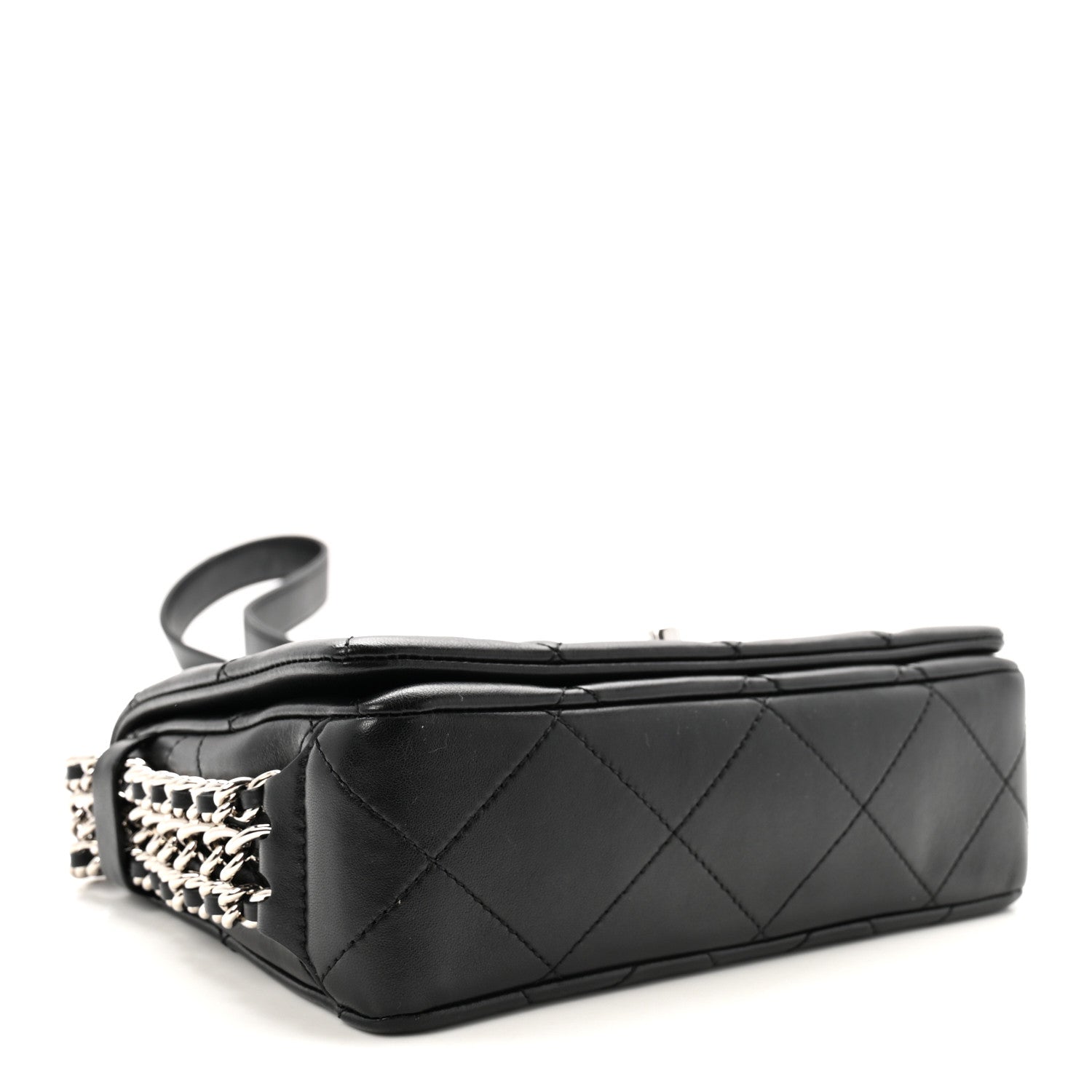 Chanel Lambskin Quilted Small Chain Rows Flap Black 4 of 10