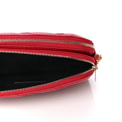 Saint Laurent Grained Lambskin Quilted Mini Becky Double Zip Bag Rouge Eros 5 of 7
