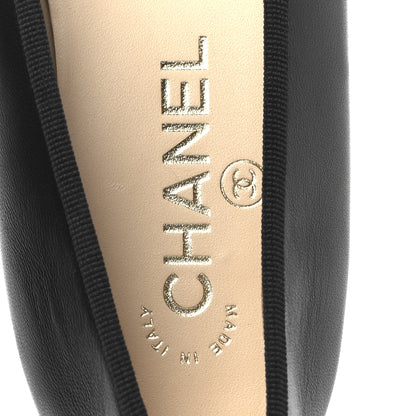 Chanel Lambskin Patent Cap Toe Ballerina Flats 38 Black 7 of 10