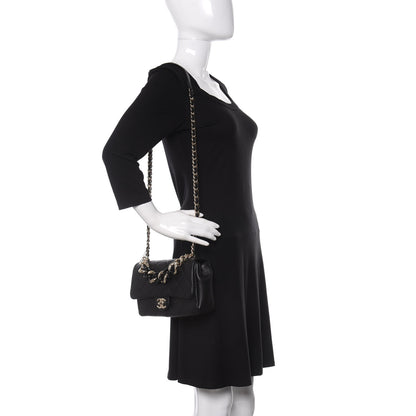 Chanel Lambskin Quilted Resin Bi-Color Chain Flap Bag Black 2 of 11