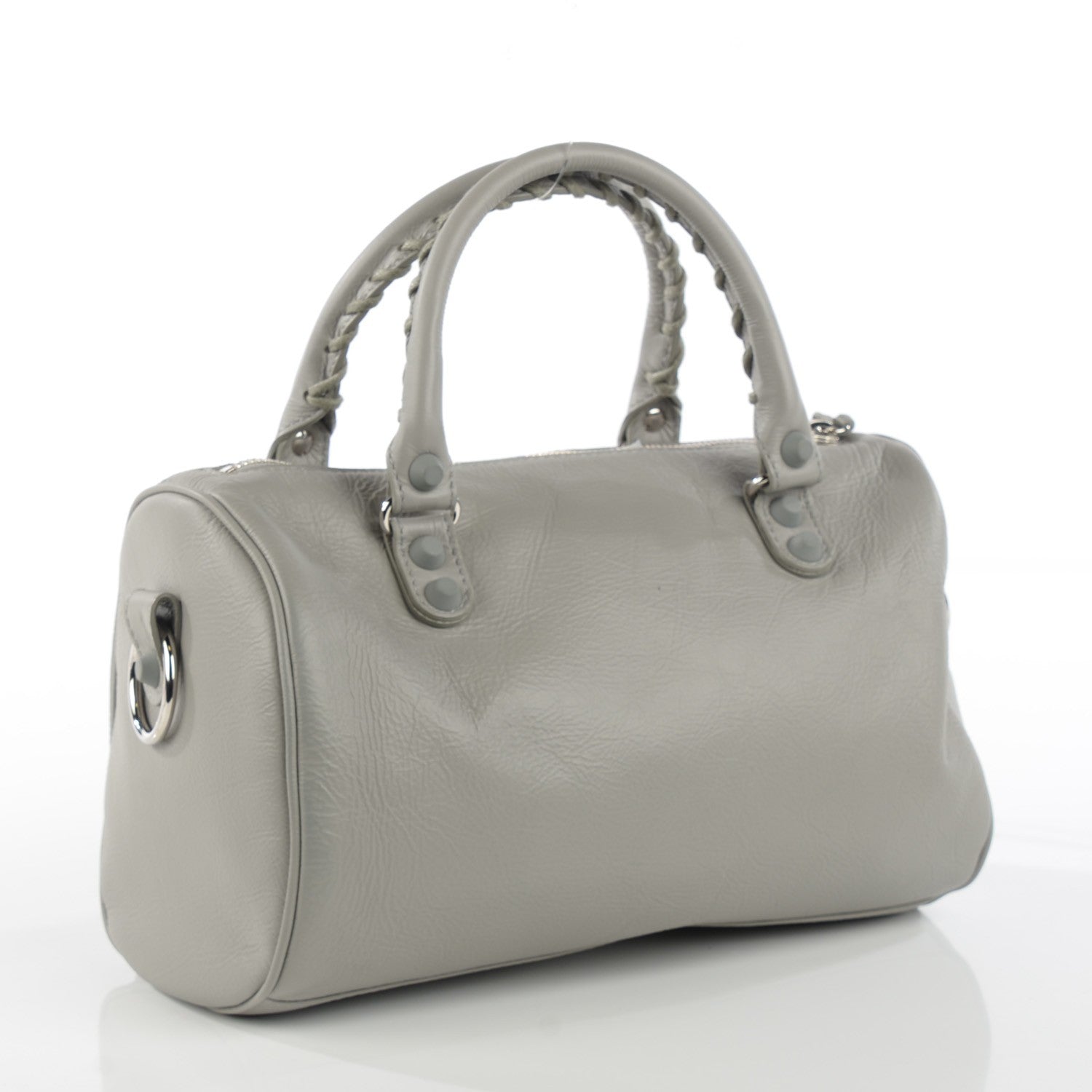 Balenciaga Matte Goatskin Rubber Covered Classic Hardware Mini Twiggy Gris Glace 3 of 9