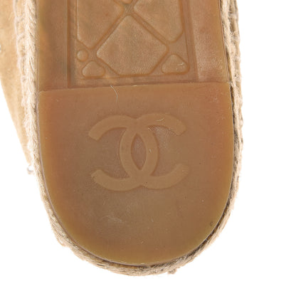 Chanel Suede Pearl CC Espadrilles 39 Beige 9 of 16